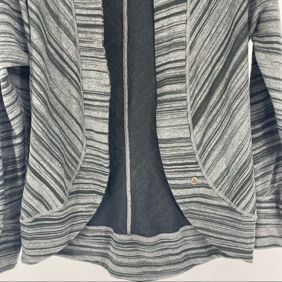 PRANA PARADISO CARDIGAN OPEN FRONT SWEATER HEATHER GRAY AND BLACK SMALL - Picture 5 of 8